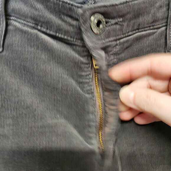 AG Adriano Goldschmied Corduroy Pants Size 30R Gray Stevie Ankle Slim Straight - Picture 6 of 14